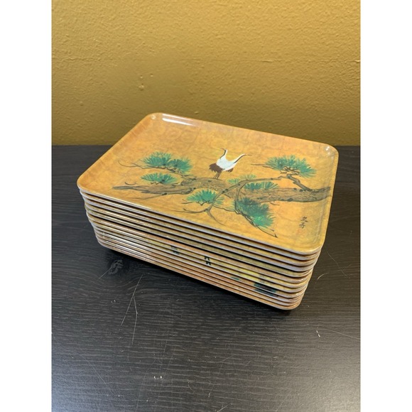 Vintage Asian Japan Wony Melamine Floral Small Plates Sushi Set Of 12 - Picture 4 of 11